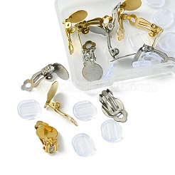12Pcs 2 ColorS 304 Stainless Steel Clip-on Earring Findings&nbsp;STAS-FS0001-50