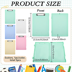 5Pcs 5 Colors Plastic Clipboards Storage Box&nbsp;AJEW-FG0005-57