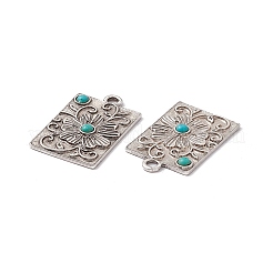 Synthetic Turquoise Half Round Pendants&nbsp;PALLOY-D013-25AS-C