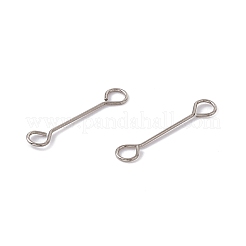 変色しない304ステンレススチールコネクタチャーム  棒状  ステンレス鋼色  15x2.5x0.5mm  穴：1.8mm&nbsp;STAS-G291-03A-P
