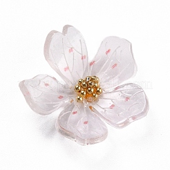 アクリルカボション  花  透明  20x21x5mm&nbsp;SACR-E002-17