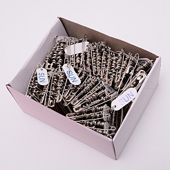 ステンレス鋼の安全ピン  ステンレス鋼色  46x9.2x3.3mm  穴：3.3mm  ピン：0.8mm  432個/箱&nbsp;STAS-WH0015-53P-04