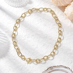 11MM Brass Textured Cable Chain OT Necklaces for Women&nbsp;NJEW-JN05520