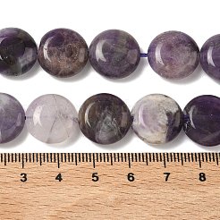 天然石アメジストビーズ連売り  フラットラウンド  15x6mm  穴：1mm  約26個/連  15.35''（39センチメートル）&nbsp;G-L648-B25-15mm