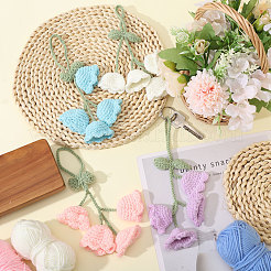 4Pcs 4 Colors Cotton Yarn Pendant Decorations&nbsp;HJEW-FG0001-21