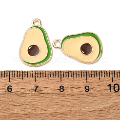 フルーツ合金エナメルペンダント  ライトゴールド  アボカド  20x13.5x1mm  穴：1.6mm&nbsp;FIND-D304-03I-KCG