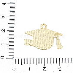 新学期用合金エナメルペンダント  「学生」の文字が入った卒業帽  ゴールドカラー  ミックスカラー  19x26x1mm  穴：1.8mm&nbsp;FIND-E054-02D
