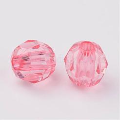 透明なアクリルビーズ  多面カット  ラウンド  ピンク  8mm  穴：1.5~2mm  約1800個/500g&nbsp;DB8mmC-37