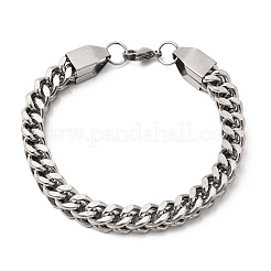 201 Stainless Steel Curb Chain Bracelets for Men&nbsp;STAS-T077-09P
