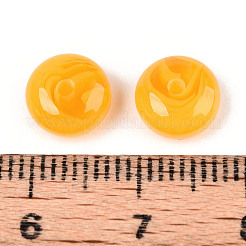 オペーク樹脂ビーズ  ロンデル  オレンジ  8x5mm  穴：1.5mm&nbsp;RESI-U013-02E