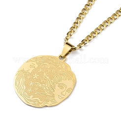 201 Stainless Steel Pendant Necklaces&nbsp;NJEW-C042-06G