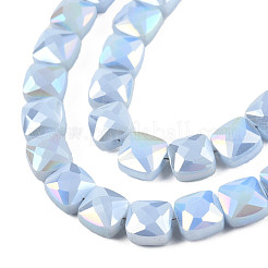 Electroplate Opaque Solid Color Glass Beads Strands&nbsp;EGLA-N002-43-02