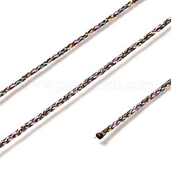100mのポリエステル編みコード  メタリック糸付き  ラウンド  スミレ  1mm  約109.36ヤード（100m）/ロール&nbsp;OCOR-A010-04A