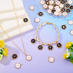 52Pcs 2 Colors Alloy Enamel Pendants&nbsp;ENAM-TA0002-97B