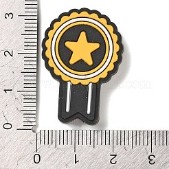 シリコーン焦点ビーズ  ブローチ  30x21x7mm  穴：3.9mm&nbsp;LS-SIL-R147-02F