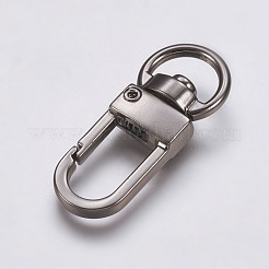 亜鉛合金回転式ナスカン  スイベルスナップフック  ガンメタ色  34x14x6.5mm  穴：10x5mm&nbsp;PALLOY-WH0006-04B