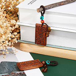 2Pcs Wood Polyester PVC Pendant Decorations&nbsp;KEYC-FH0001-65
