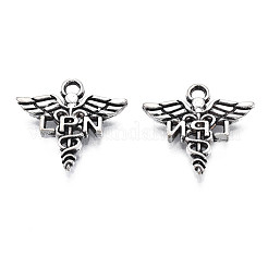 Tibetan Style Alloy LPN Caduceus Medical Symbol Charms&nbsp;TIBEP-N008-133
