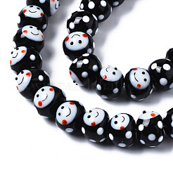Handmade Bumpy Lampwork Beads Strands&nbsp;LAMP-Q031-009A