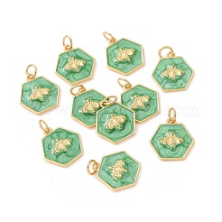 Rack Plating Brass Enamel Pendants&nbsp;KK-H431-10G