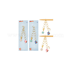 Brass Ring Knitting Row Counter Chains&nbsp;HJEW-NB00116