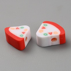 手作り樹脂粘土ビーズ  三角形  9x9x4mm  穴：1.2mm  約1000個/袋&nbsp;CLAY-CJC0005-08A