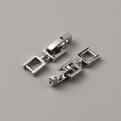 真鍮製折りたたみ式クラスプ  ブレスレット  ネックレスジュエリーエクステンダー  プラチナ  29mm  リンク：8x5.5x2mm  クラスプ：10x2x4mm&nbsp;KK-WH0046-51P
