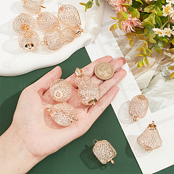 12Pcs 6 Styles Iron Bead Cage Connector Charms&nbsp;FIND-PH0009-39