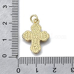 Brass Micro Pave Clear Cubic Zirconia Pendants&nbsp;KK-V010-10G-01