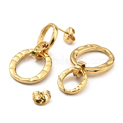 304ステンレススチールスタッドピアス金具  ラインストーンのイヤリング設定  リング  18KGP本金メッキ  33.5x15.5mm  ピン：0.7mm  1mmのために合います&nbsp;STAS-R124-07G