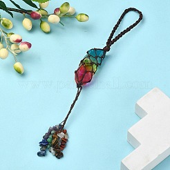 Natural 7 Chakra Stones Chips Tassel Curtain Tiebacks&nbsp;MAKN-YWC0001-04