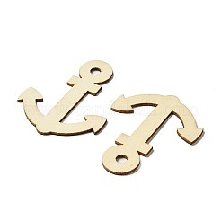 未染色の木の大きなペンダント  アンカー  バリーウッド  80x63x2.5mm  穴：7mm&nbsp;WOOD-XCP0002-08