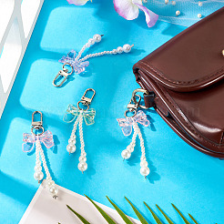 6Pcs 3 Colors ABS Plastic Imitation Pearl Pendant Decorations&nbsp;AJEW-TA0002-30