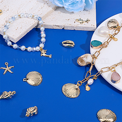 24Pcs 6 Styles Rack Plating Alloy Pendants&nbsp;FIND-SC0013-07