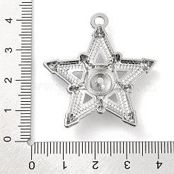 合金ラインストーンペンダント  星のチャーム  プラチナ  クリスタル  38x36x6.5mm  穴：2.5mm&nbsp;ALRI-S001-16P-02