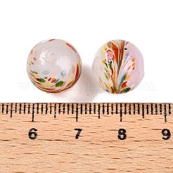 手作りランプワークビーズ  花の丸  ツートン  ミックスカラー  12x12~12.5mm  穴：1.2~1.6mm&nbsp;X1-LAMP-T023-02A-01
