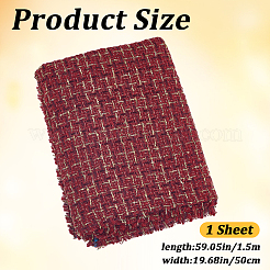 タータン柄の布  衣料品用  暗赤色  1500~1550x485~505mm&nbsp;DIY-WH20009-37B-01
