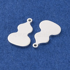 スターリングシルバーのひょうたんチャーム925個  銀  14.5x9.5x1mm  穴：1mm&nbsp;STER-F057-06S