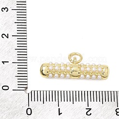 真鍮とABSプラスチックのパールペンダント  チューブチャーム  ラックめっき  長持ちメッキ  カドミウムフリー＆鉛フリー  18KGP本金メッキ  8x24x5.5mm  穴：3mm&nbsp;PL-CBA3C32-02G