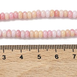 グラデーション染めガラスビーズ連売り  イミテーション翡翠  ロンデル  鮭色  4.5x2.5~3mm  穴：0.7mm  約143個/連  14.76~14.84インチ（37.5~37.7cm）&nbsp;GLAA-C043-01F