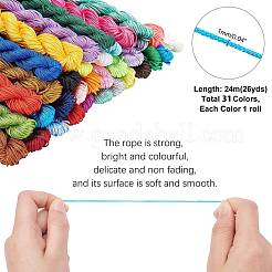 ナイロン糸  ナイロン弦  ビーズジュエリー作り  ミックスカラー  1mm  約24 M /バンドル  31色  1bundle / color  31バンドル。&nbsp;NWIR-PH0001-74