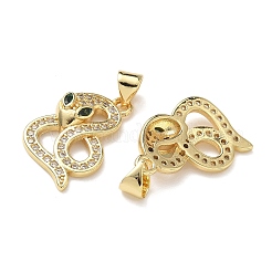 Brass Micro Pave Cubic Zirconia Pendants&nbsp;KK-L243-29G-07