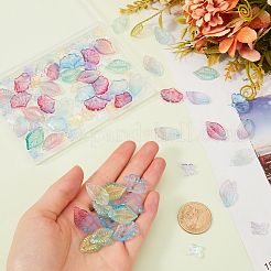 100Pcs 10 Style Two Tone Transparent Spray Painted Glass Pendants&nbsp;GLAA-SC0002-15