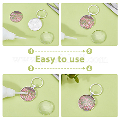 60Pcs DIY Flat Round Alloy Keychain Making Kits&nbsp;KEYC-DC00053