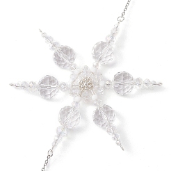 Glass Snowflake Pendant Decorations&nbsp;HJEW-TA00237
