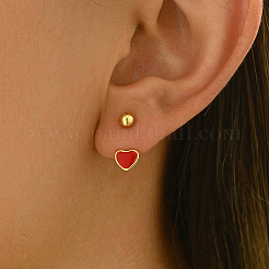 201 Stainless Steel Shell Heart Stud Earrings&nbsp;MS8339-3