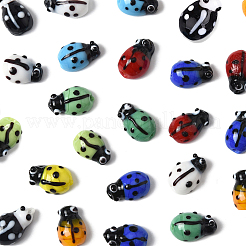 40pcs Ladybug Handmade Lampwork Beads Strands&nbsp;LAMP-FS0001-53B