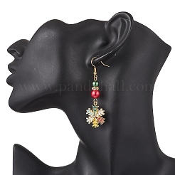 Christmas Snowflake Alloy Enamel Dangle Earrings&nbsp;EJEW-TA00697