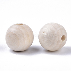 Natural Unfinished Wood Beads&nbsp;WOOD-S651-A20mm-LF