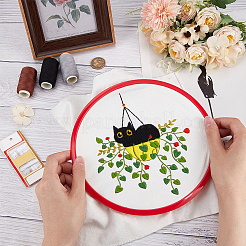 スプリングテンション刺繍フープ  プラスチックサークルクロスステッチフープリング  レッド  220x220x22.5mm  内径：195x205mm&nbsp;TOOL-WH0159-50A